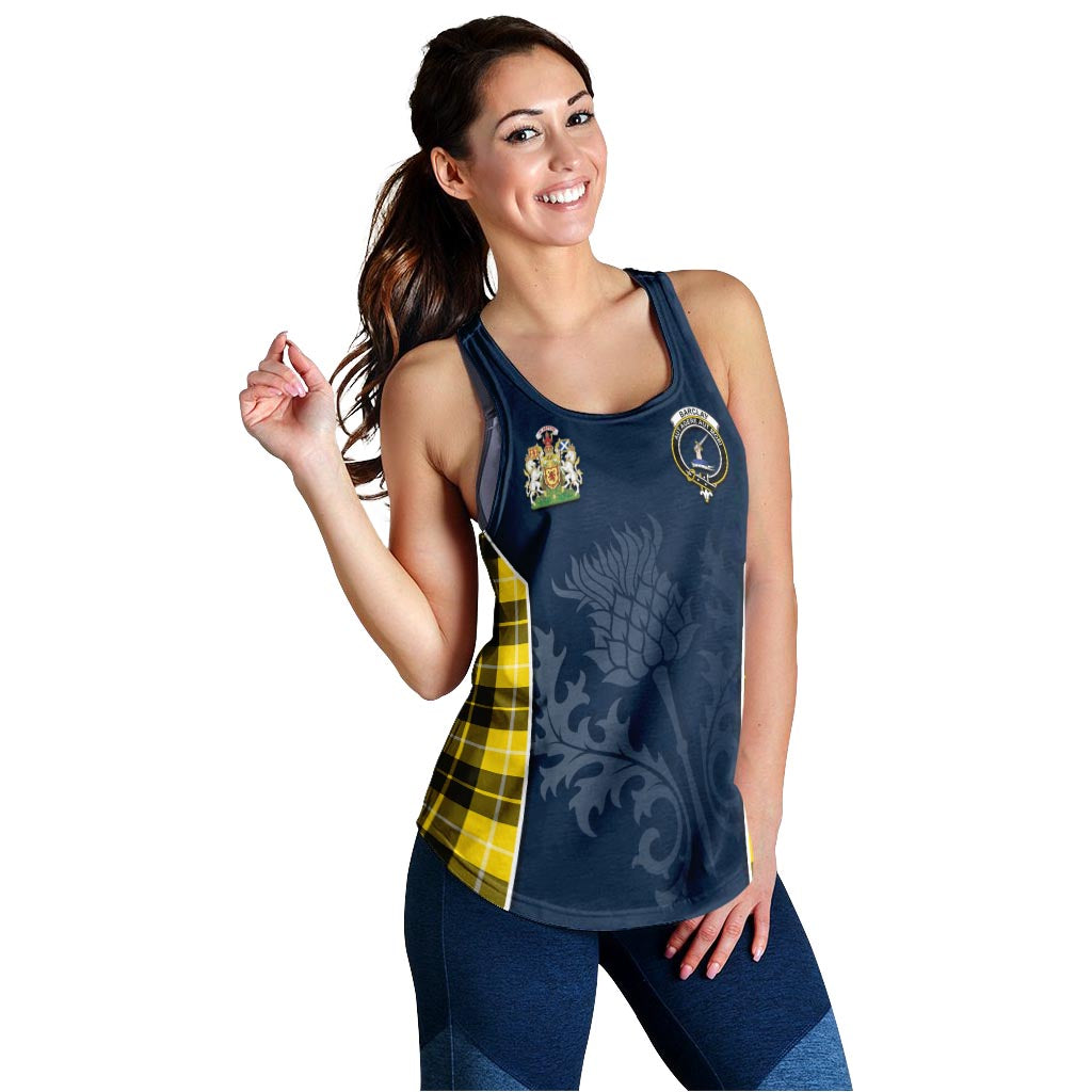 Tartan Vibes Clothing Barclay Dress Modern Tartan Women's Racerback Tanks with Family Crest and Scottish Thistle Vibes Sport Style