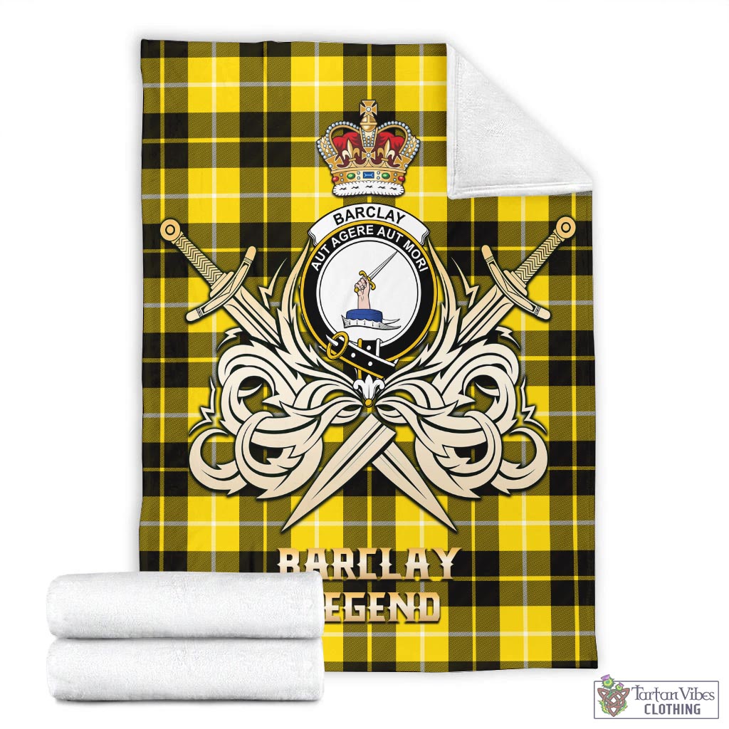 Tartan Vibes Clothing Barclay Dress Modern Tartan Blanket with Clan Crest and the Golden Sword of Courageous Legacy