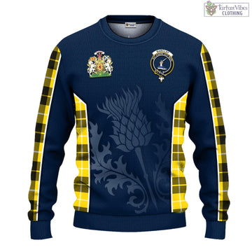 Barclay Dress Modern Tartan Knitted Sweatshirt with Family Crest and Scottish Thistle Vibes Sport Style