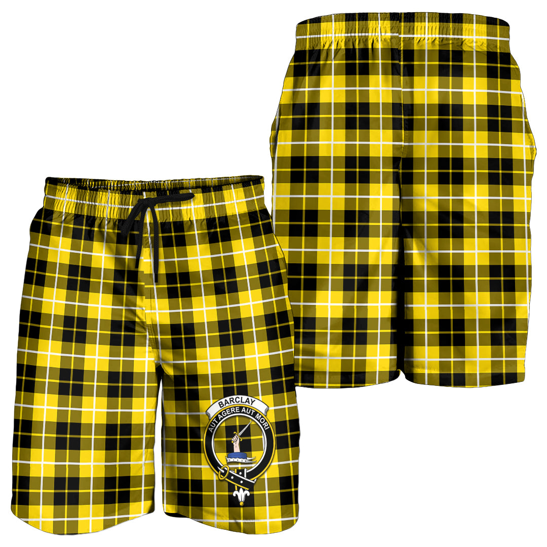 Barclay Dress Modern Tartan Mens Shorts with Family Crest - Tartanvibesclothing