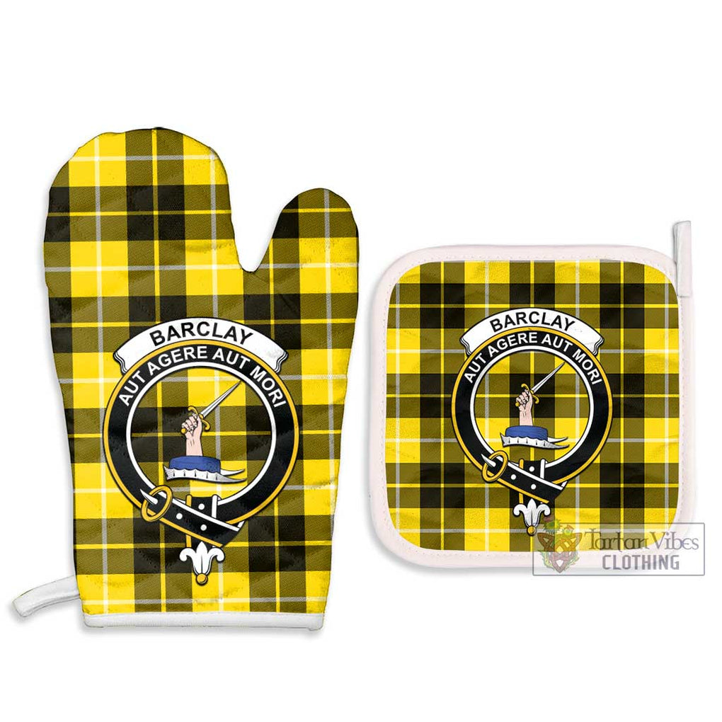 Barclay Dress Modern Tartan Combo Oven Mitt & Pot-Holder with Family Crest Combo 1 Oven Mitt & 2 Pot-Holder White - Tartan Vibes Clothing