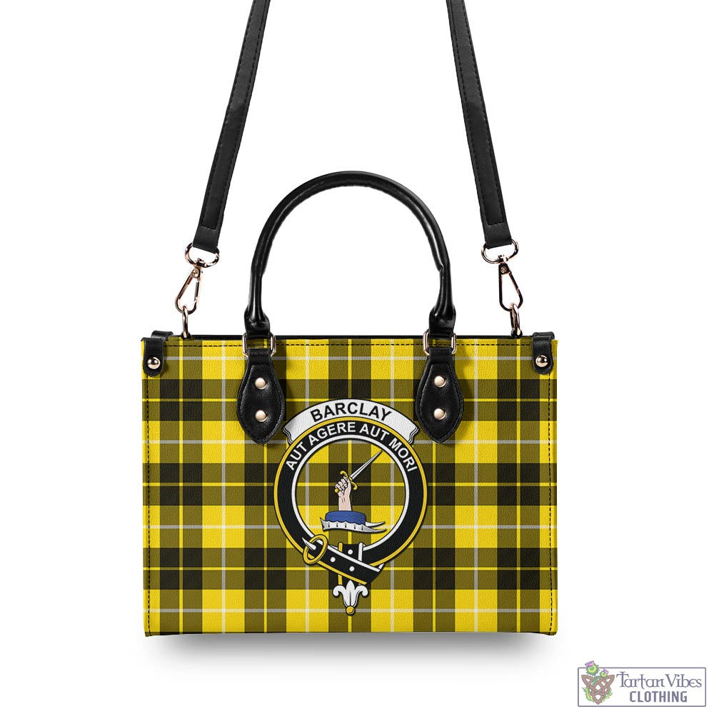 Tartan Vibes Clothing Barclay Dress Modern Tartan Luxury Leather Handbags with Family Crest