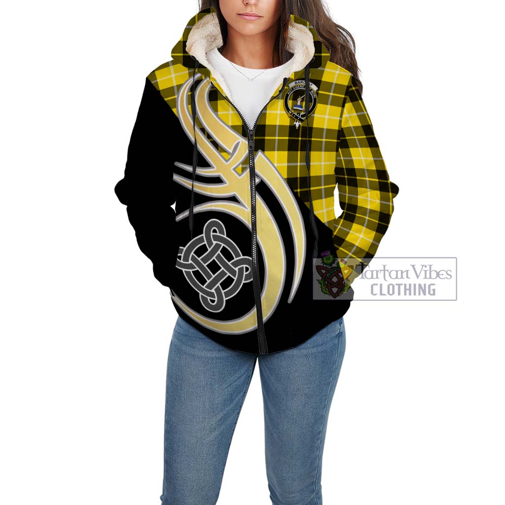 Barclay Dress Modern Tartan Sherpa Hoodie with Family Crest and Celtic Symbol Style Unisex - Tartan Vibes Clothing