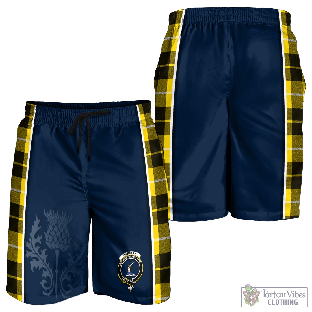 Tartan Vibes Clothing Barclay Dress Modern Tartan Men's Shorts with Family Crest and Scottish Thistle Vibes Sport Style