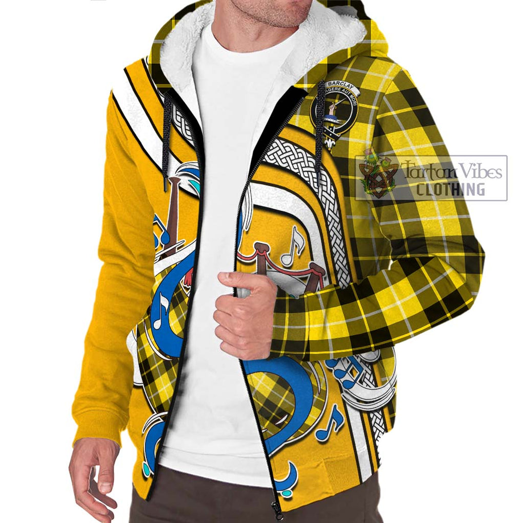 Barclay Dress Modern Tartan Sherpa Hoodie with Epic Bagpipe Style Unisex - Tartanvibesclothing Shop