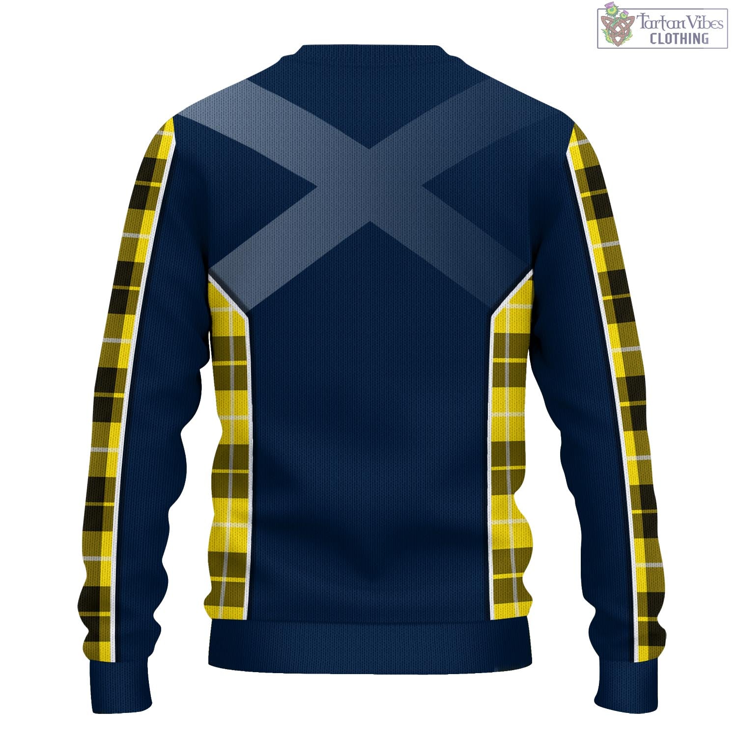 Tartan Vibes Clothing Barclay Dress Modern Tartan Knitted Sweatshirt with Family Crest and Scottish Thistle Vibes Sport Style