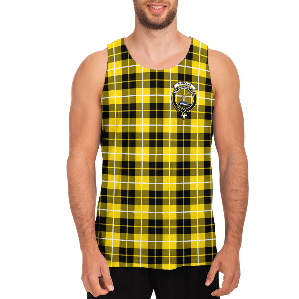 Barclay Dress Modern Tartan Mens Tank Top with Family Crest - Tartanvibesclothing