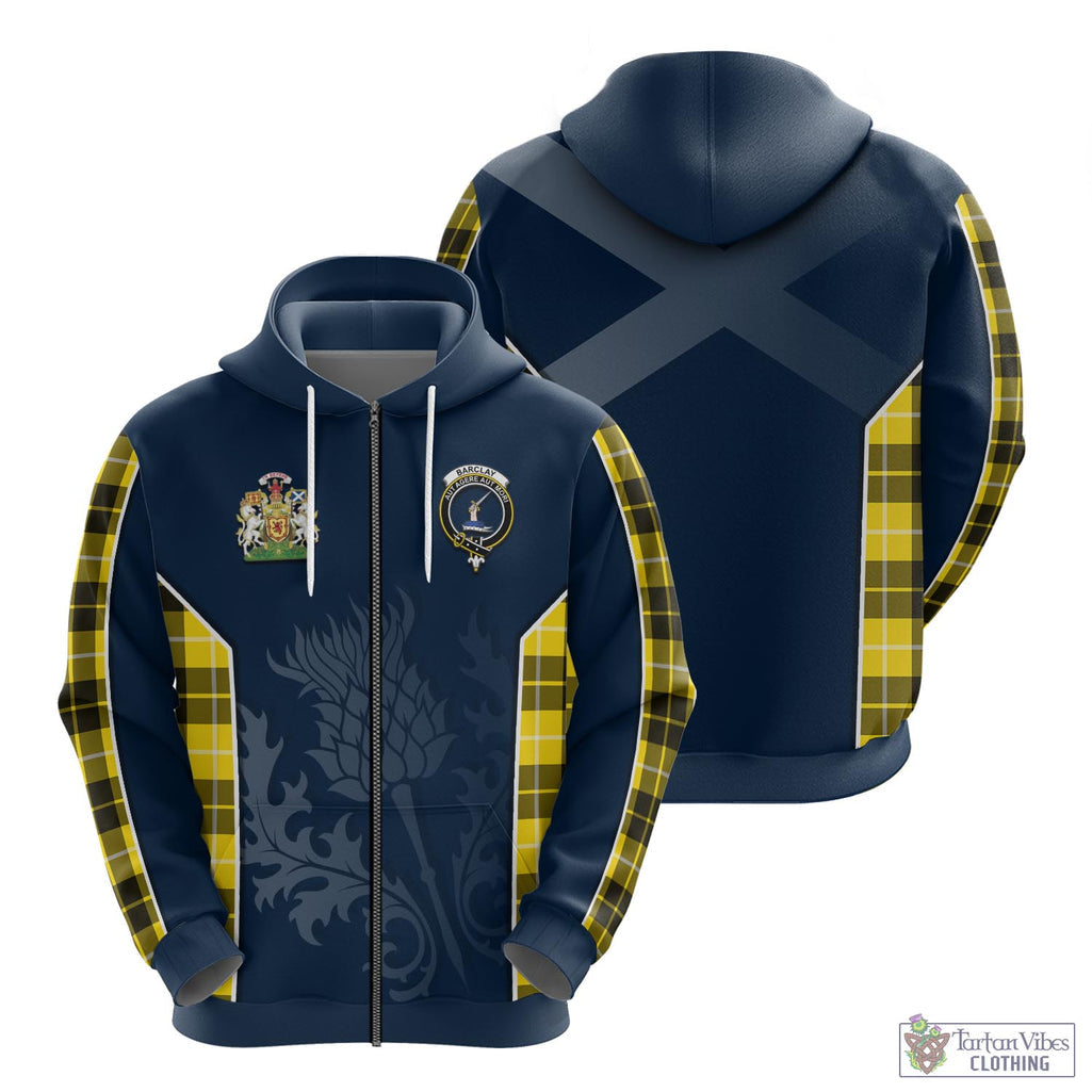 Tartan Vibes Clothing Barclay Dress Modern Tartan Hoodie with Family Crest and Scottish Thistle Vibes Sport Style