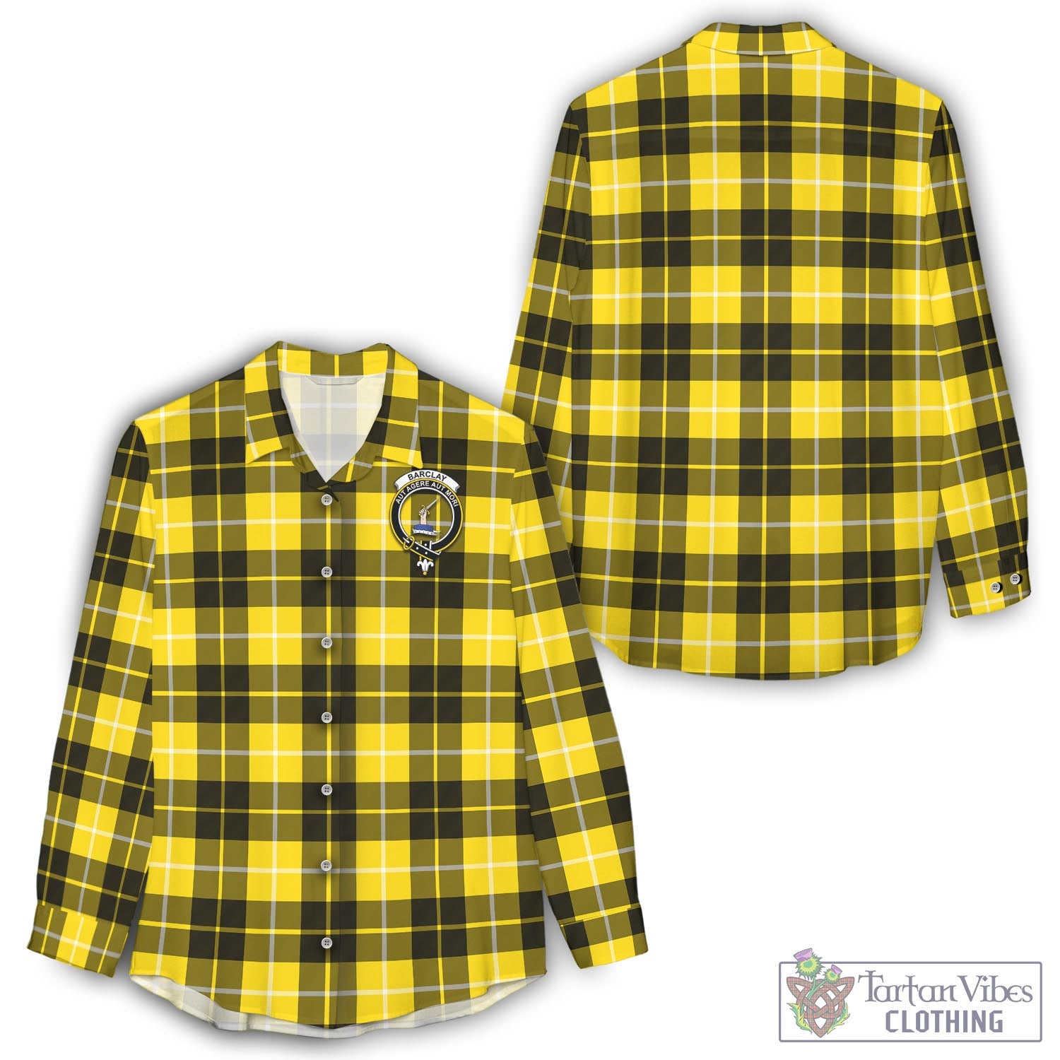 Tartan Vibes Clothing Barclay Dress Modern Tartan Womens Casual Shirt with Family Crest