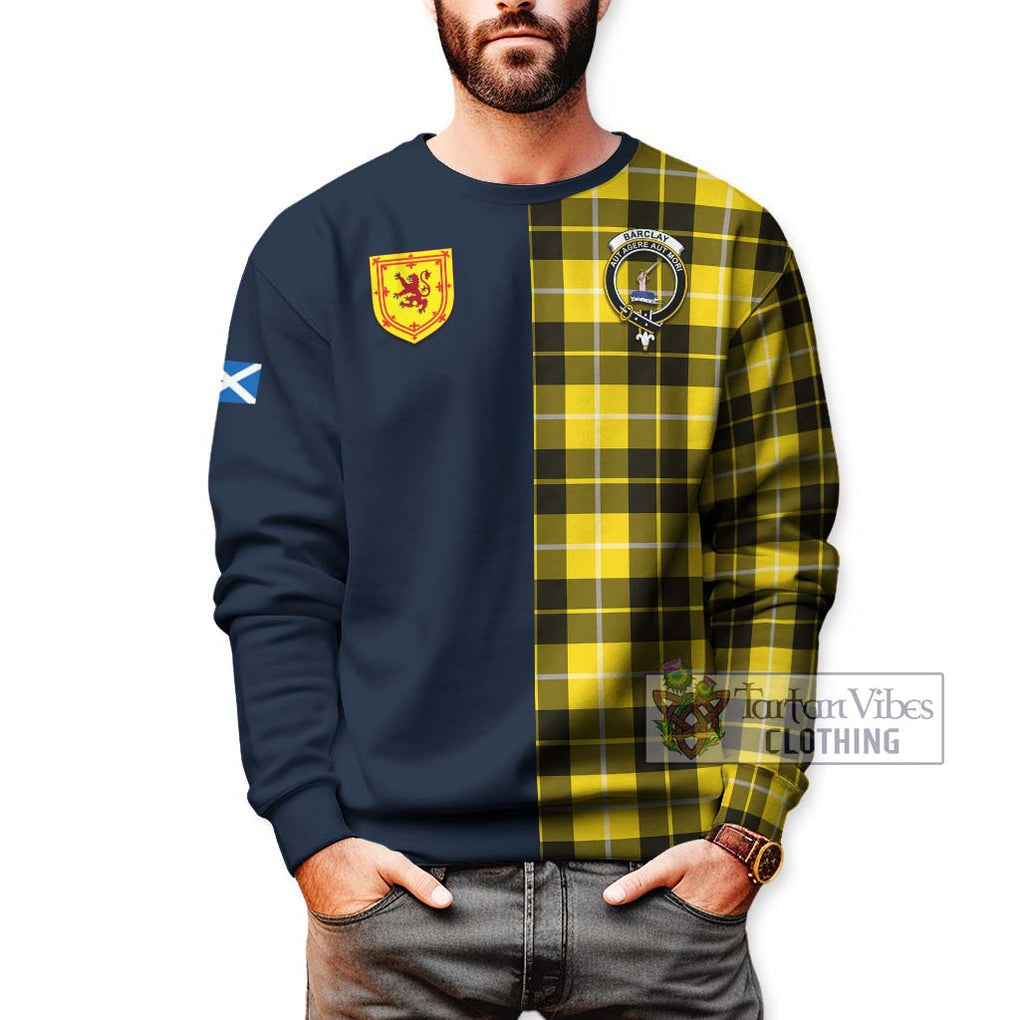 Tartan Vibes Clothing Barclay Dress Modern Tartan Sweatshirt with Scottish Lion Royal Arm Half Style