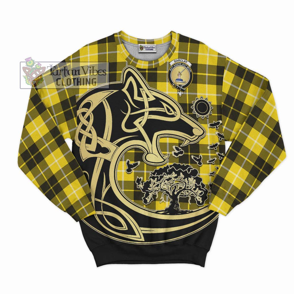 Barclay Dress Modern Tartan Sweatshirt with Family Crest Celtic Wolf Style - Tartan Vibes Clothing