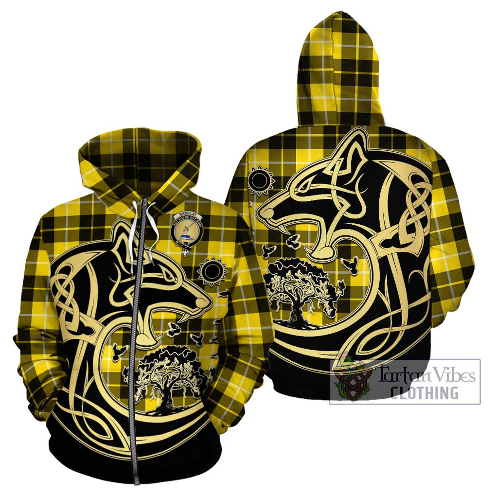 Barclay Dress Modern Tartan Hoodie with Family Crest Celtic Wolf Style - Tartan Vibes Clothing