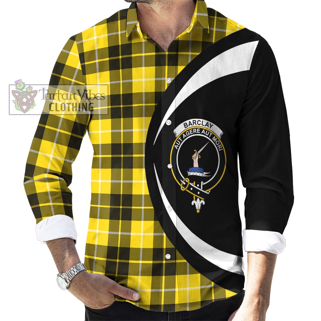 Barclay Dress Modern Tartan Long Sleeve Button Up with Family Crest Circle Style - Tartan Vibes Clothing