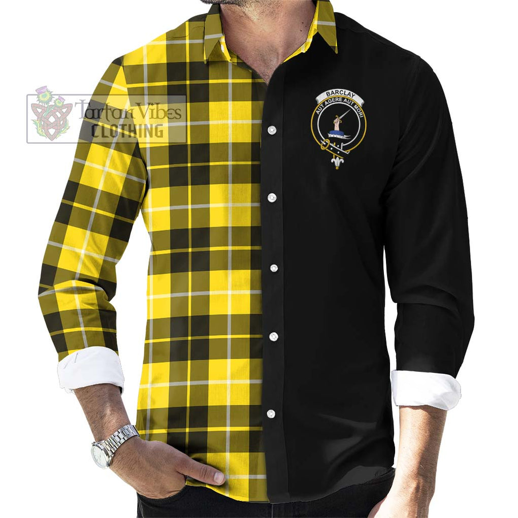 Barclay Dress Modern Tartan Long Sleeve Button Shirt with Family Crest and Half Of Me Style - Tartanvibesclothing Shop