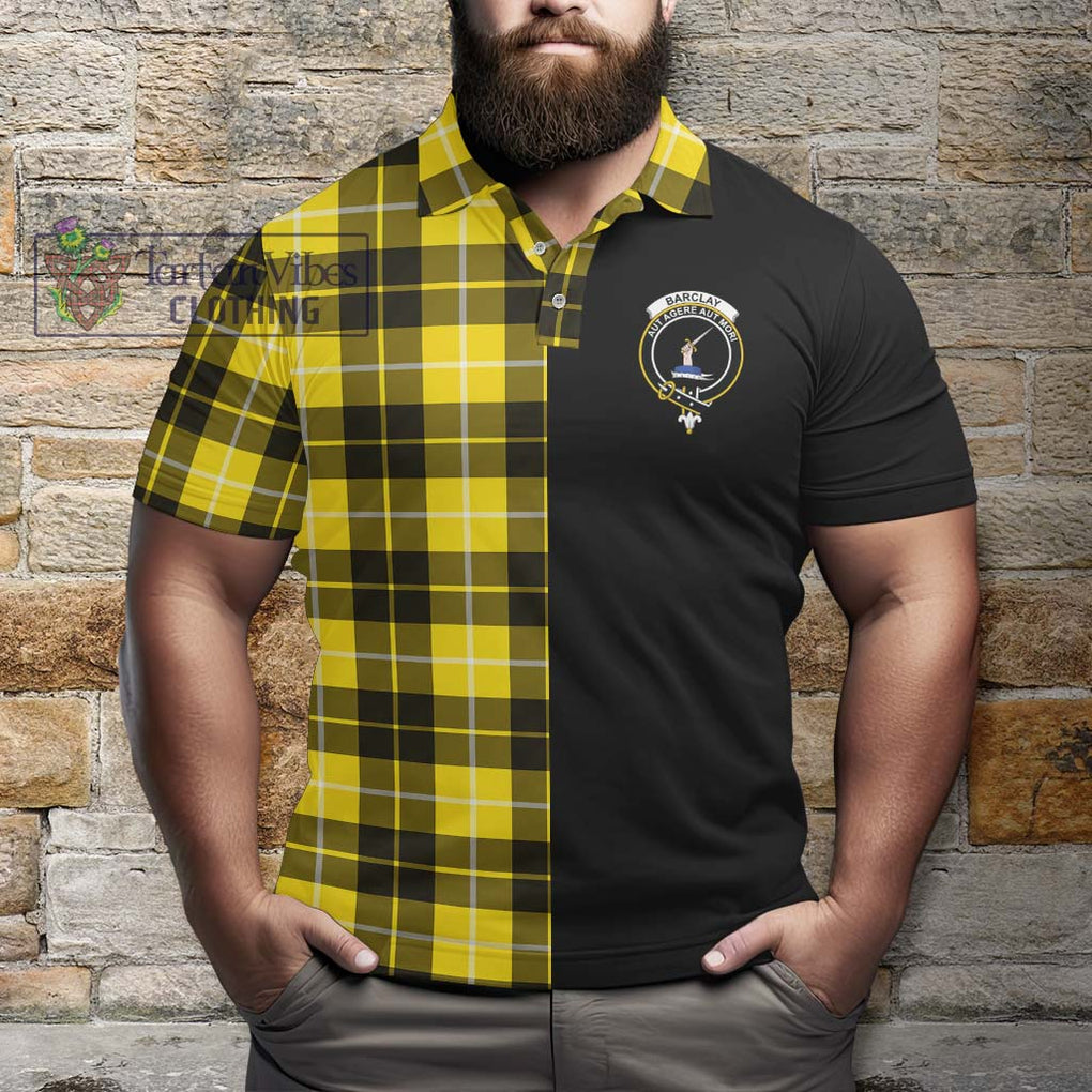 Barclay Dress Modern Tartan Polo Shirt with Family Crest and Half Of Me Style - Tartanvibesclothing Shop