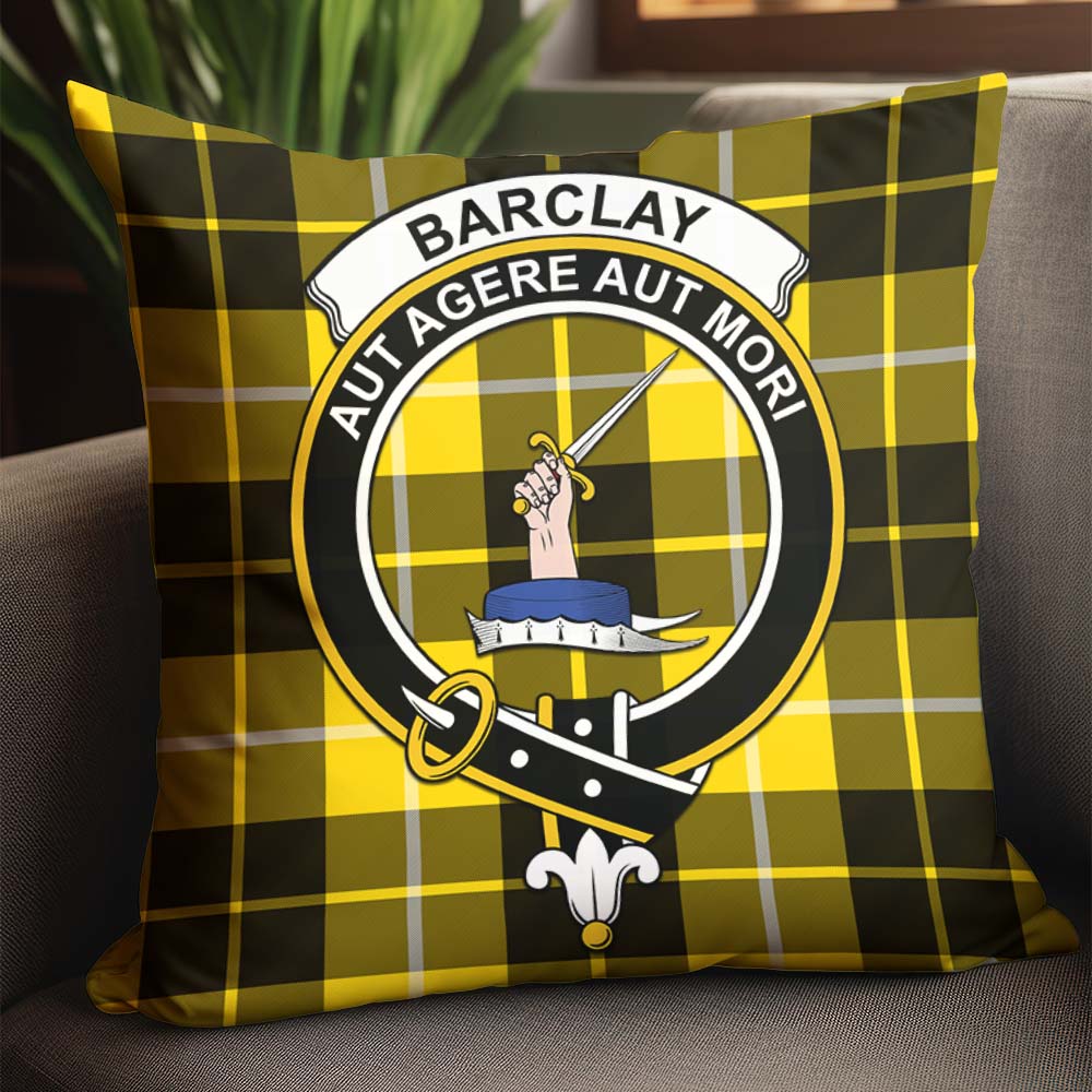 Barclay Dress Modern Tartan Pillow Cover with Family Crest - Tartanvibesclothing