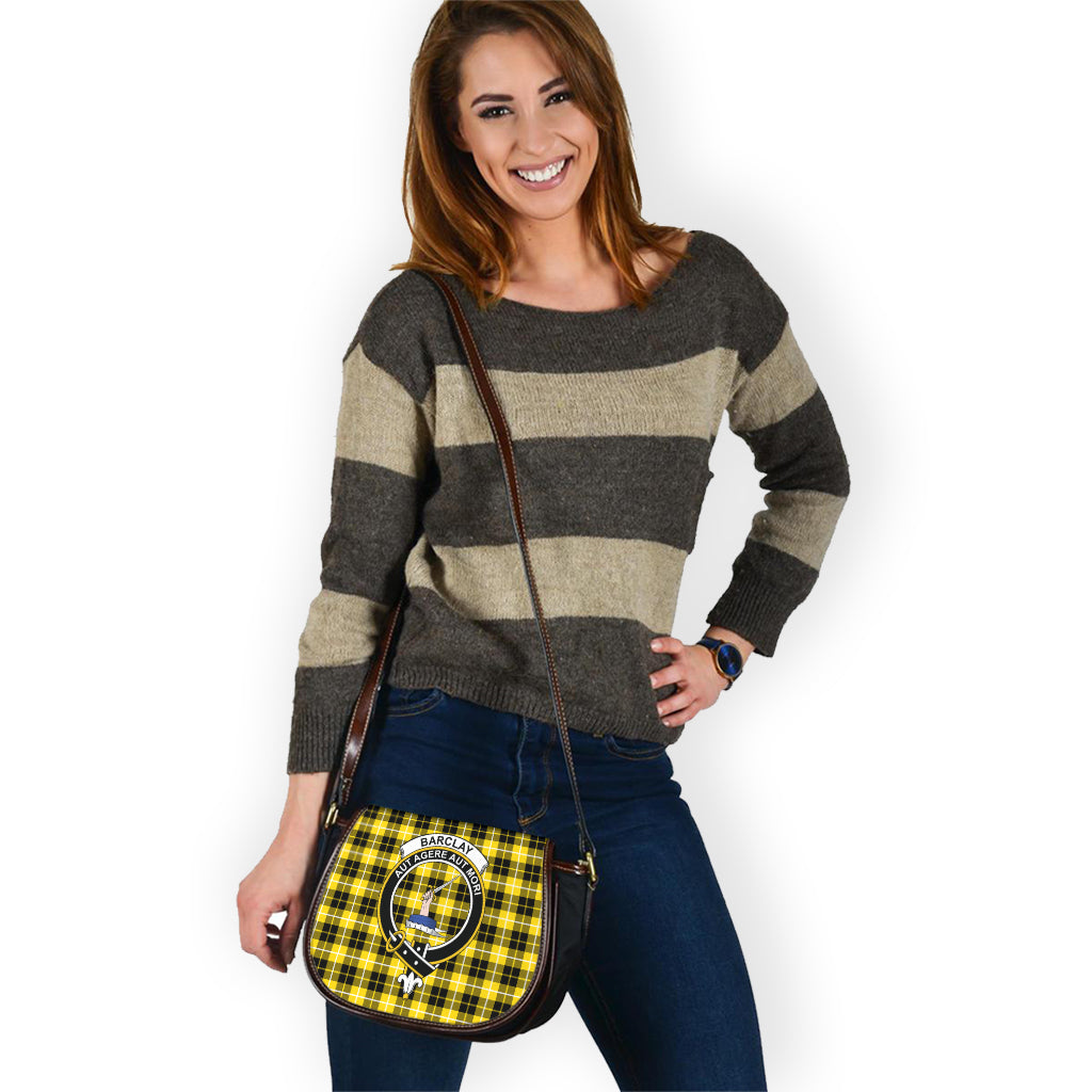 Barclay Dress Modern Tartan Saddle Bag with Family Crest - Tartan Vibes Clothing