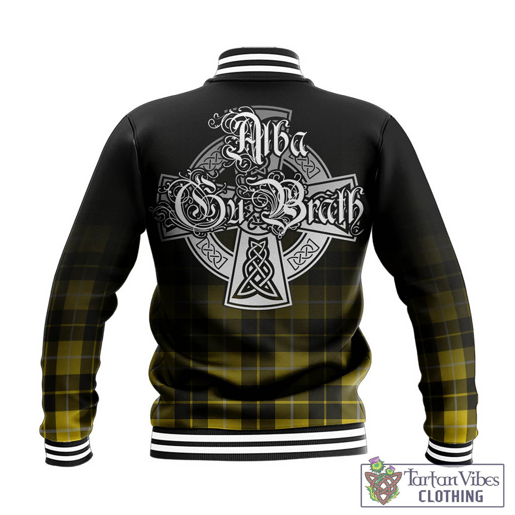 Tartan Vibes Clothing Barclay Dress Modern Tartan Baseball Jacket Featuring Alba Gu Brath Family Crest Celtic Inspired