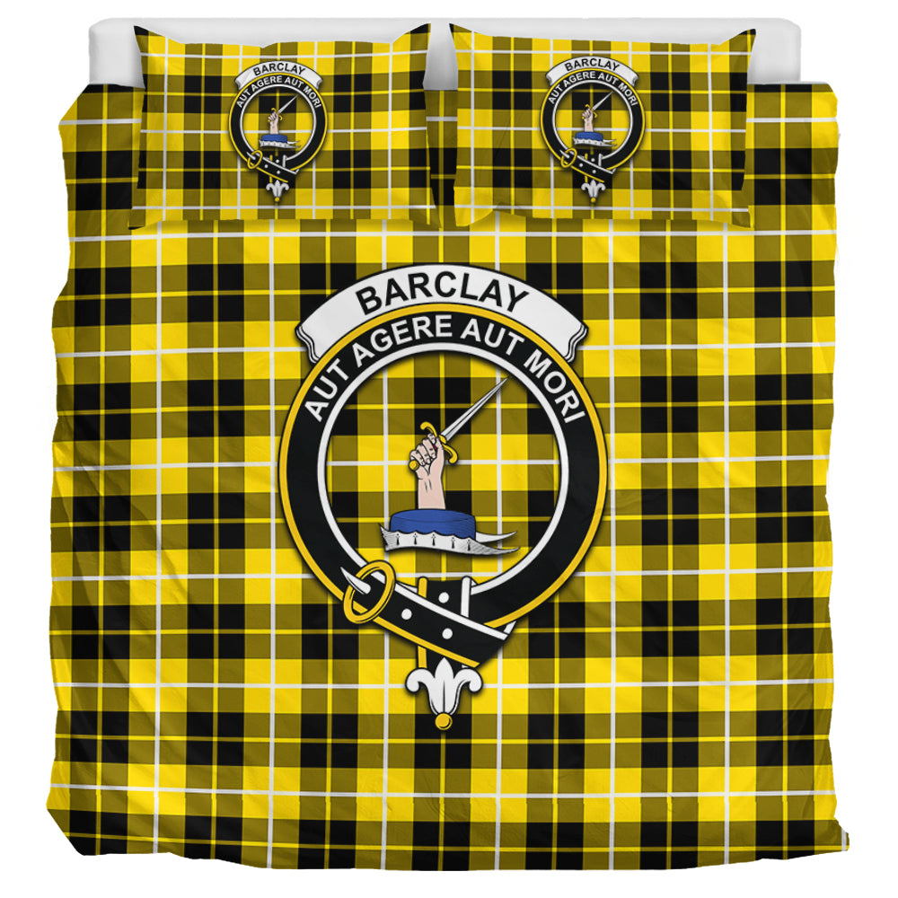 Barclay Dress Modern Tartan Bedding Set with Family Crest - Tartanvibesclothing