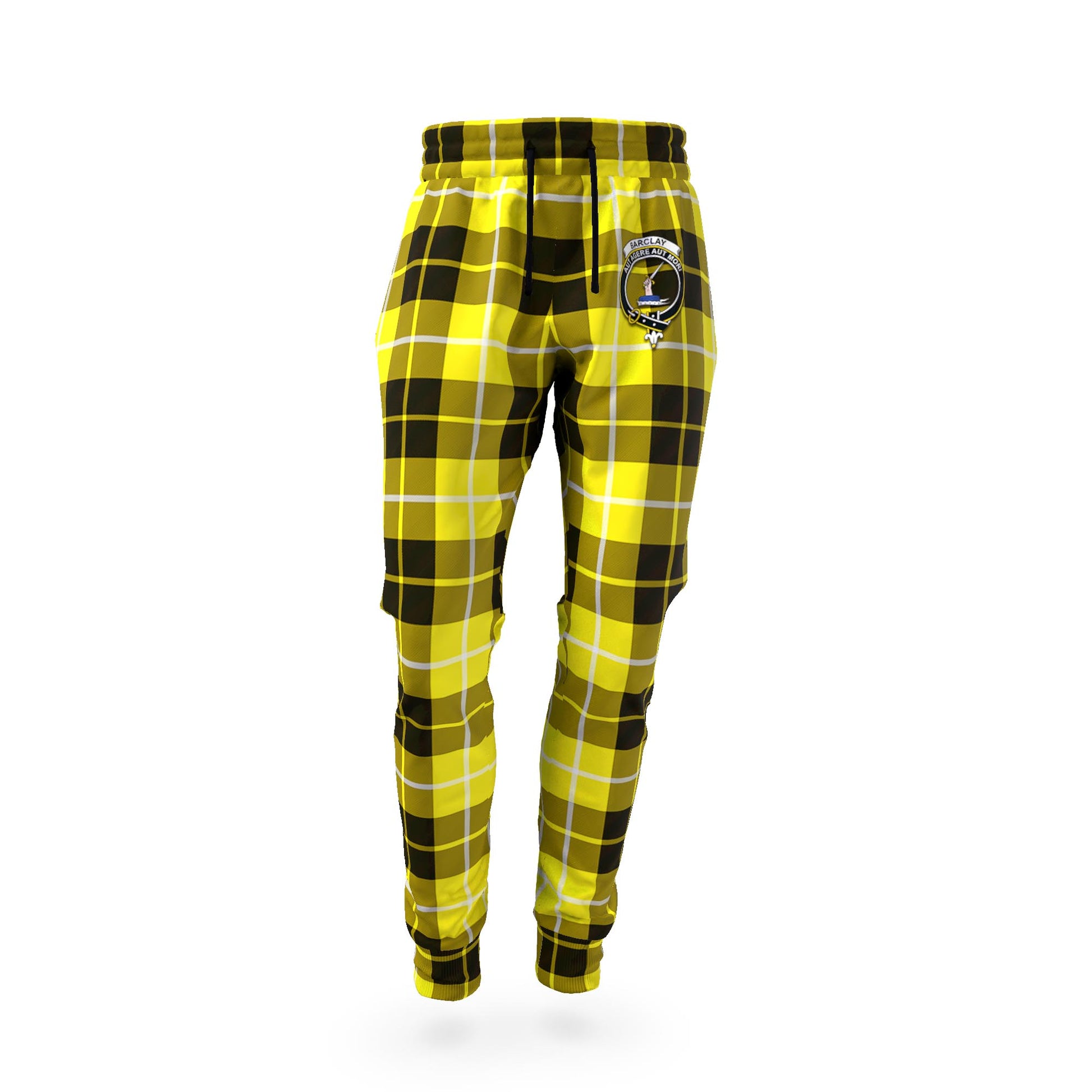 Barclay Dress Modern Tartan Joggers Pants with Family Crest - Tartan Vibes Clothing