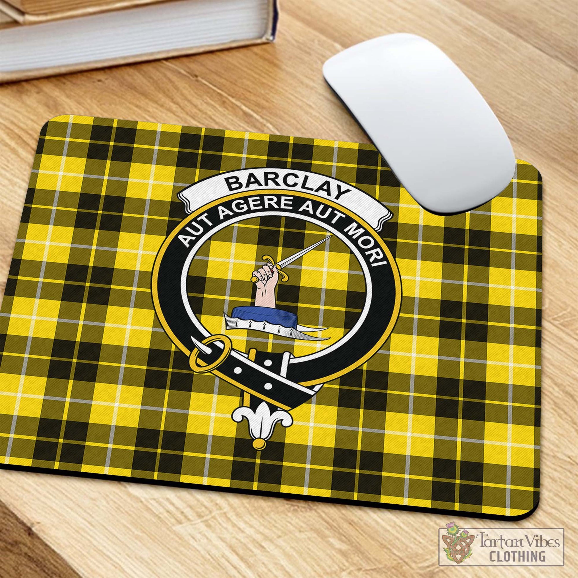 Tartan Vibes Clothing Barclay Dress Modern Tartan Mouse Pad with Family Crest