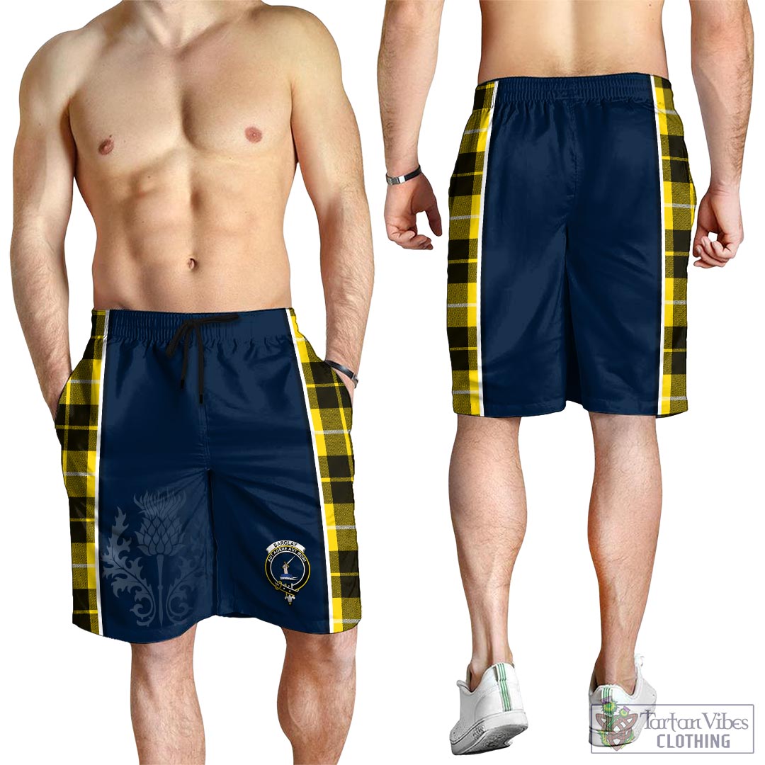 Tartan Vibes Clothing Barclay Dress Modern Tartan Men's Shorts with Family Crest and Scottish Thistle Vibes Sport Style