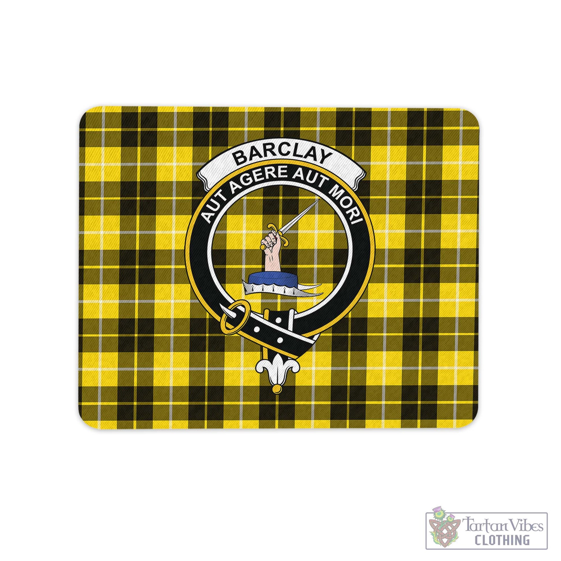 Tartan Vibes Clothing Barclay Dress Modern Tartan Mouse Pad with Family Crest