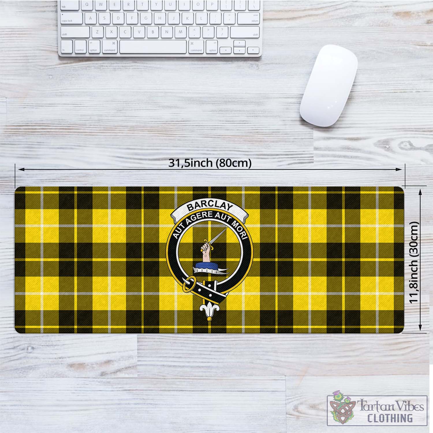 Tartan Vibes Clothing Barclay Dress Modern Tartan Mouse Pad with Family Crest