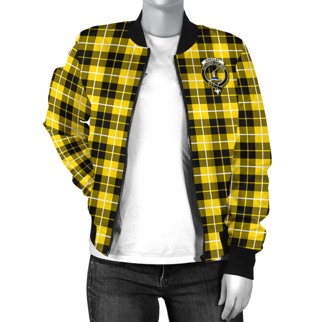 Barclay Dress Modern Tartan Bomber Jacket with Family Crest - Tartanvibesclothing