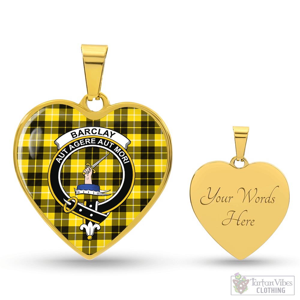 Tartan Vibes Clothing Barclay Dress Modern Tartan Heart Necklace with Family Crest