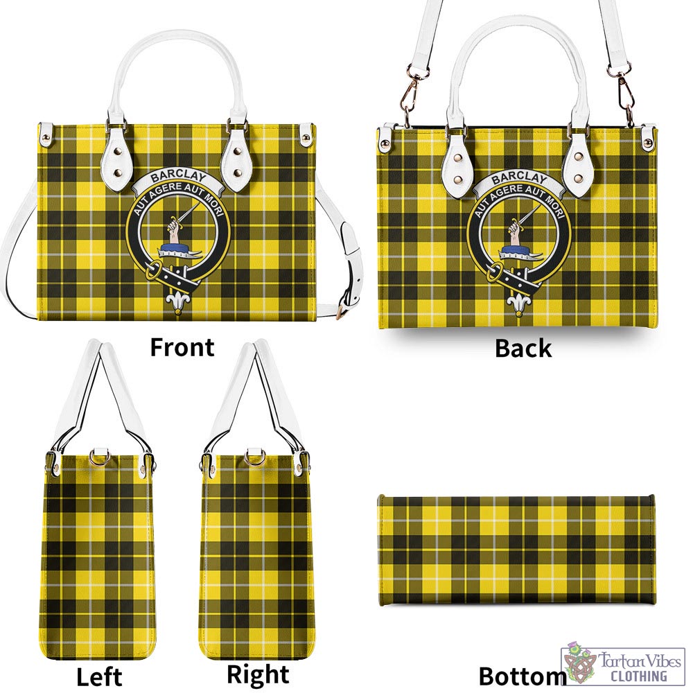 Tartan Vibes Clothing Barclay Dress Modern Tartan Luxury Leather Handbags with Family Crest