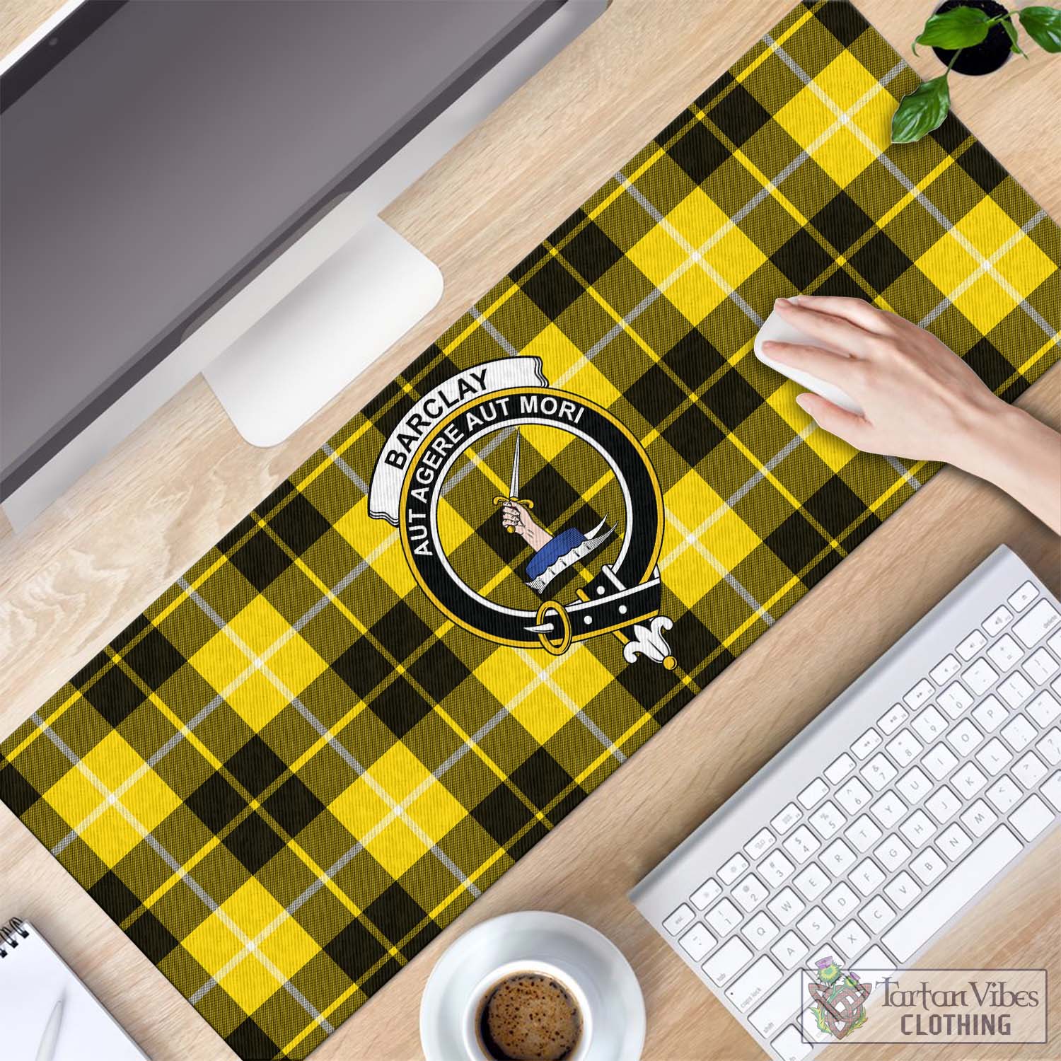 Tartan Vibes Clothing Barclay Dress Modern Tartan Mouse Pad with Family Crest