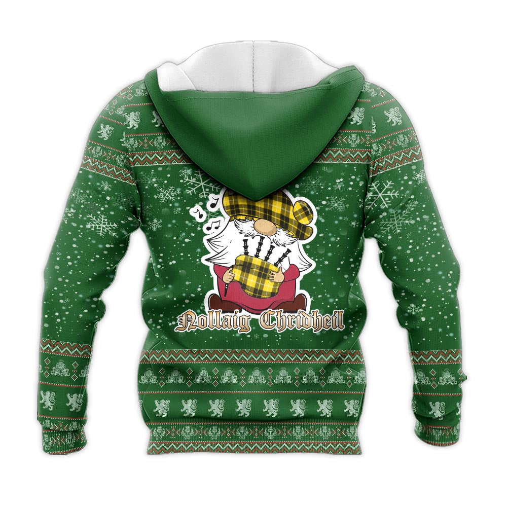 Barclay Dress Modern Clan Christmas Knitted Hoodie with Funny Gnome Playing Bagpipes - Tartanvibesclothing