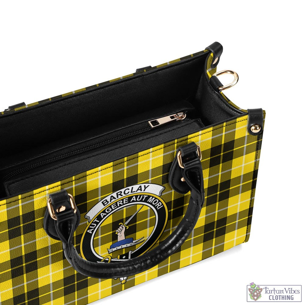 Tartan Vibes Clothing Barclay Dress Modern Tartan Luxury Leather Handbags with Family Crest