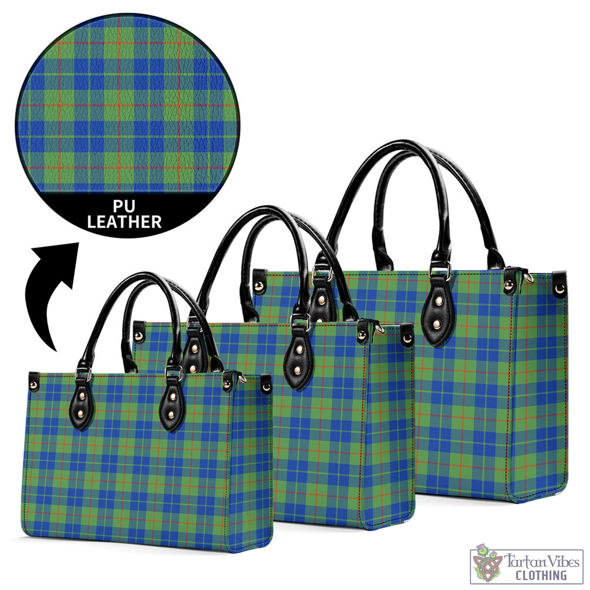 Tartan Vibes Clothing Barclay Hunting Ancient Tartan Luxury Leather Handbags