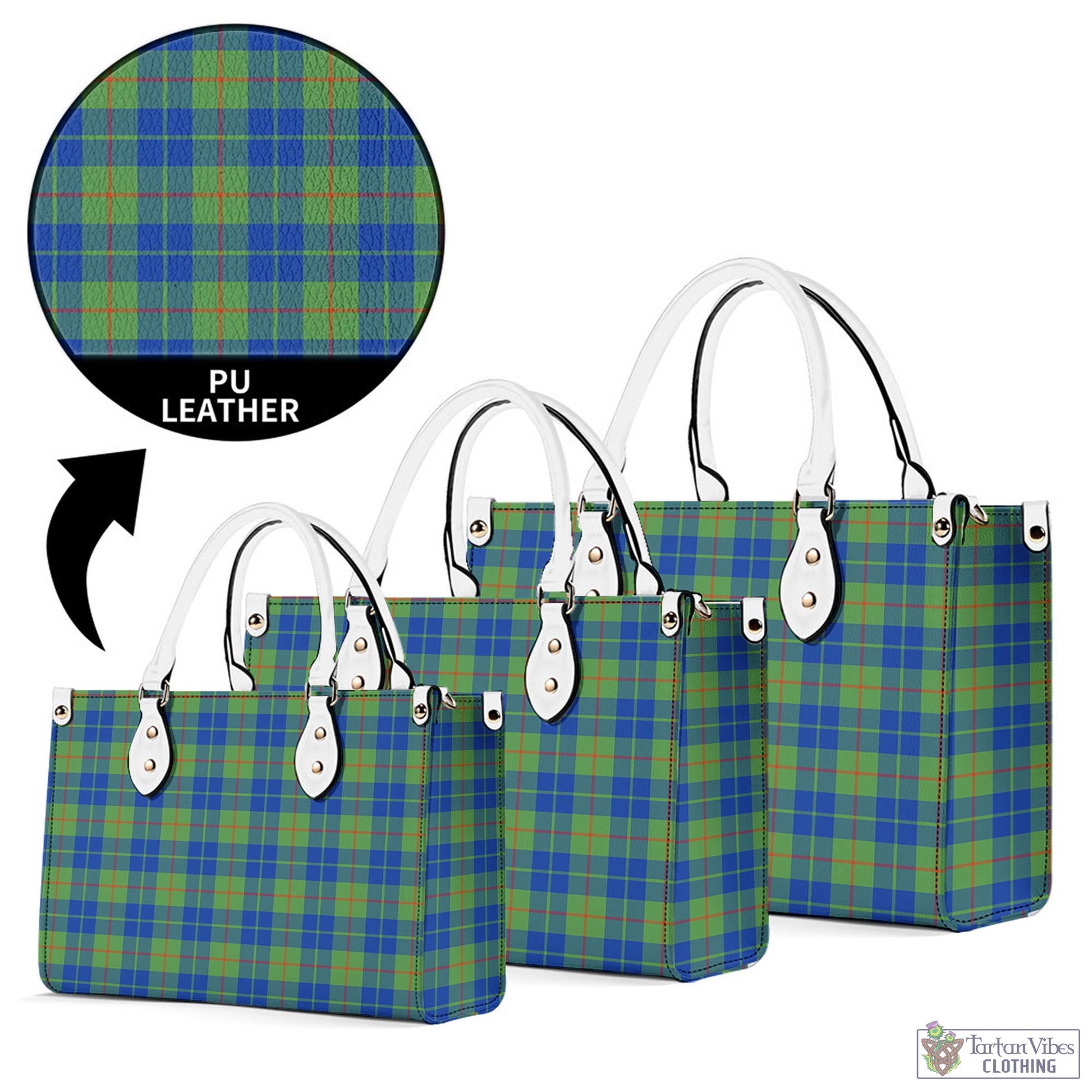 Tartan Vibes Clothing Barclay Hunting Ancient Tartan Luxury Leather Handbags