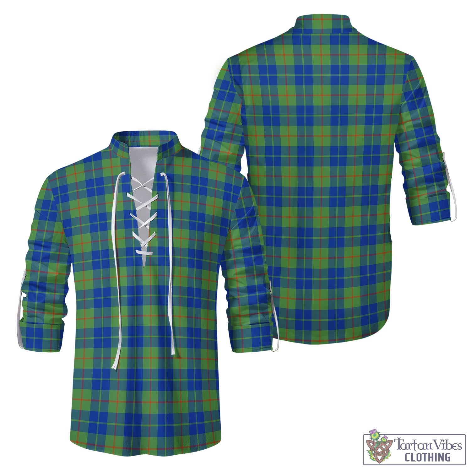 Tartan Vibes Clothing Barclay Hunting Ancient Tartan Men's Scottish Traditional Jacobite Ghillie Kilt Shirt