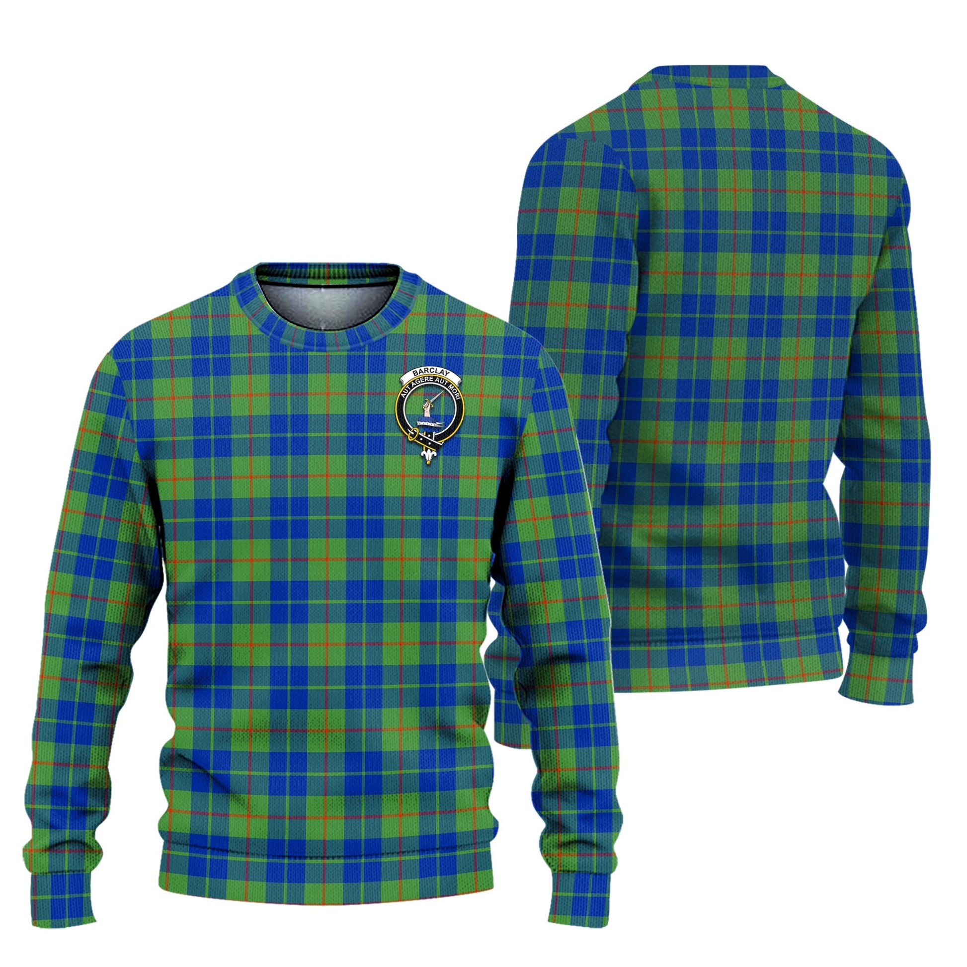 Barclay Hunting Ancient Tartan Knitted Sweater with Family Crest Unisex - Tartanvibesclothing