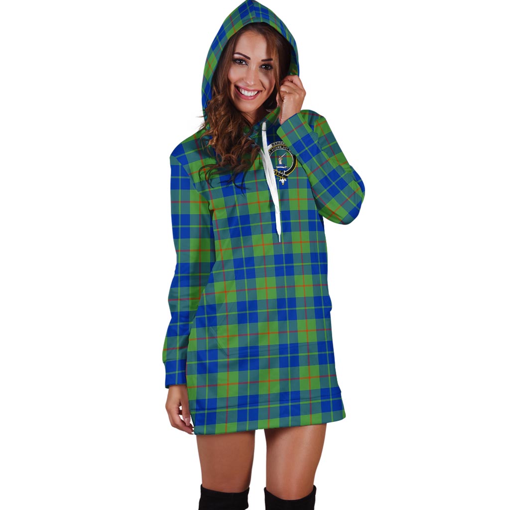 Barclay Hunting Ancient Tartan Hoodie Dress with Family Crest - Tartan Vibes Clothing