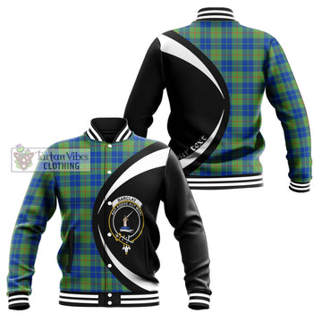 Barclay Hunting Ancient Tartan Baseball Jacket with Family Crest Circle Style