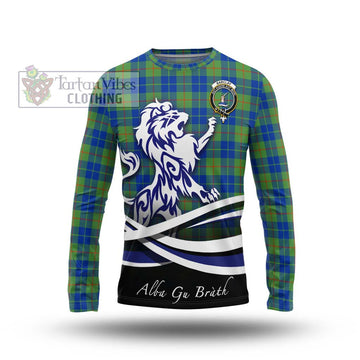 Barclay Hunting Ancient Tartan Long Sleeve T-Shirt with Alba Gu Brath Regal Lion Emblem