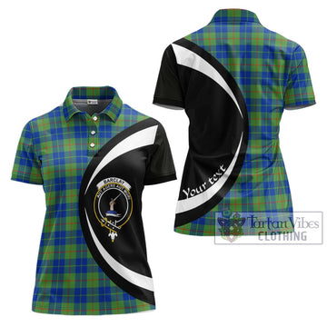 Barclay Hunting Ancient Tartan Women's Polo Shirt with Family Crest Circle Style