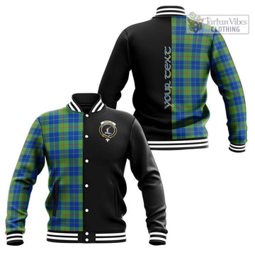 Barclay Hunting Ancient Tartan Baseball Jacket with Family Crest and Half Of Me Style