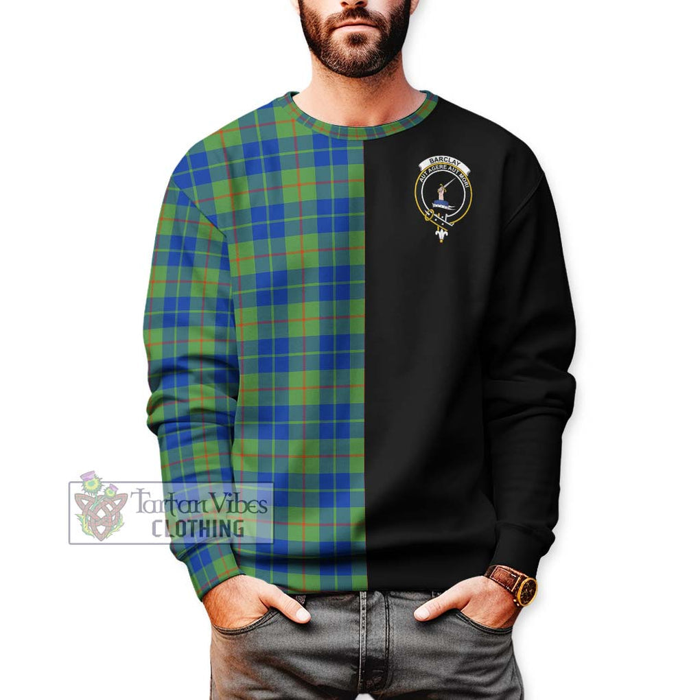 Barclay Hunting Ancient Tartan Sweatshirt with Family Crest and Half Of Me Style Unisex - Tartanvibesclothing Shop