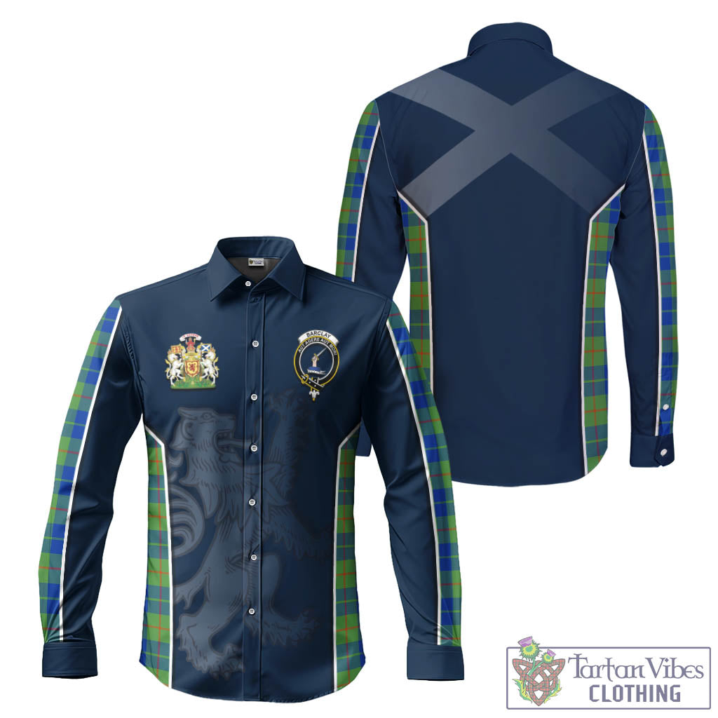 Tartan Vibes Clothing Barclay Hunting Ancient Tartan Long Sleeve Button Up Shirt with Family Crest and Lion Rampant Vibes Sport Style