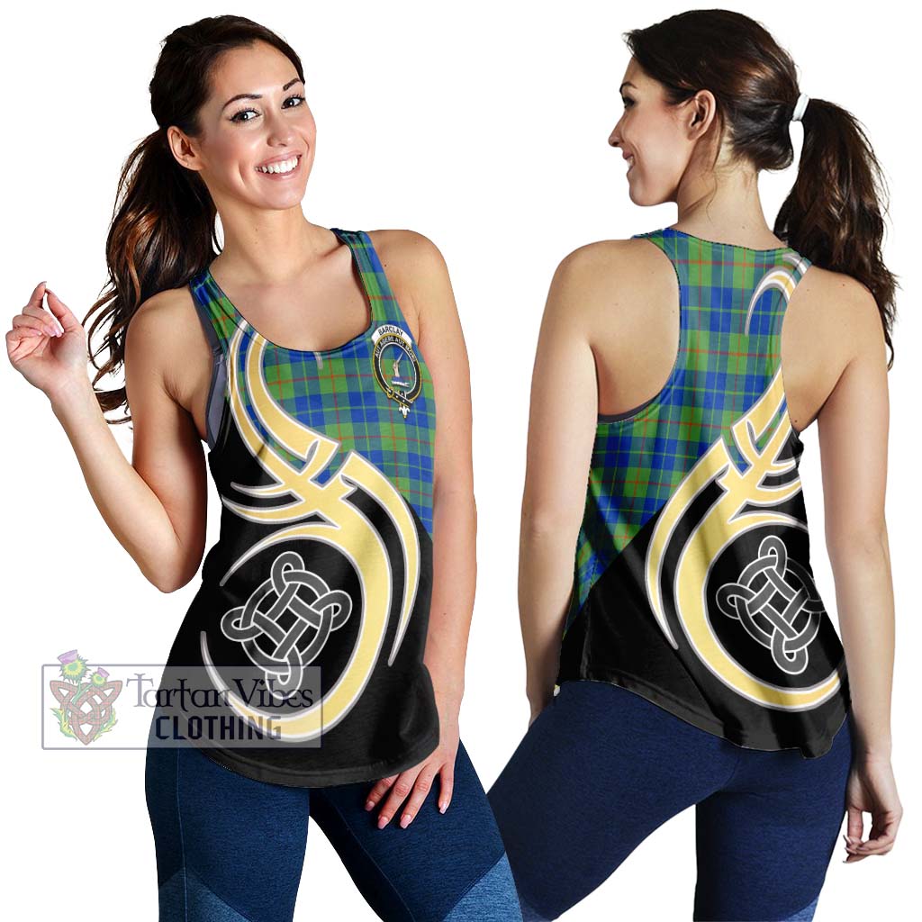 Barclay Hunting Ancient Tartan Women's Racerback Tanks with Family Crest and Celtic Symbol Style 4XL - Tartan Vibes Clothing