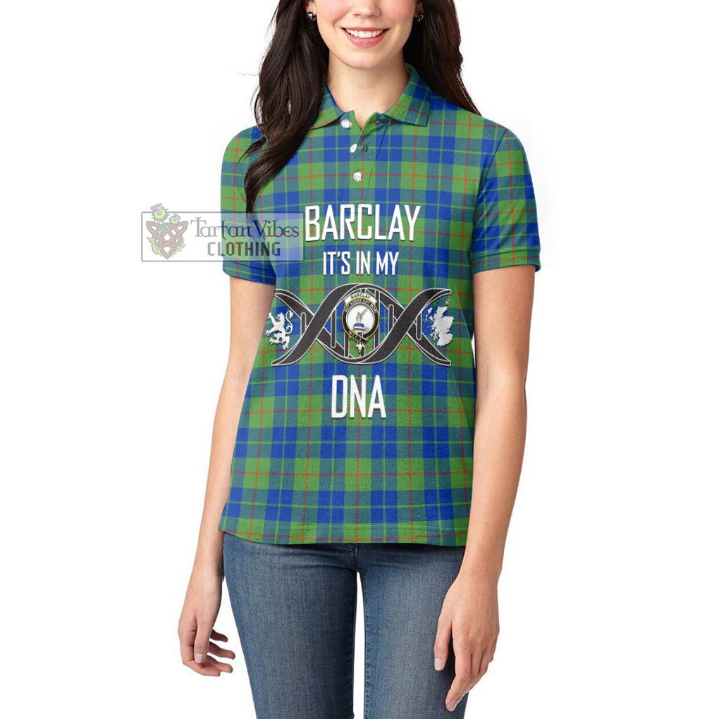 Barclay Hunting Ancient Tartan Women's Polo Shirt with Family Crest DNA In Me Style Women - Tartanvibesclothing Shop