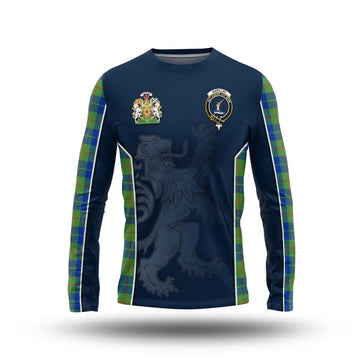 Barclay Hunting Ancient Tartan Long Sleeve T-Shirt with Family Crest and Lion Rampant Vibes Sport Style