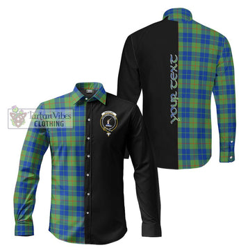 Barclay Hunting Ancient Tartan Long Sleeve Button Shirt with Family Crest and Half Of Me Style