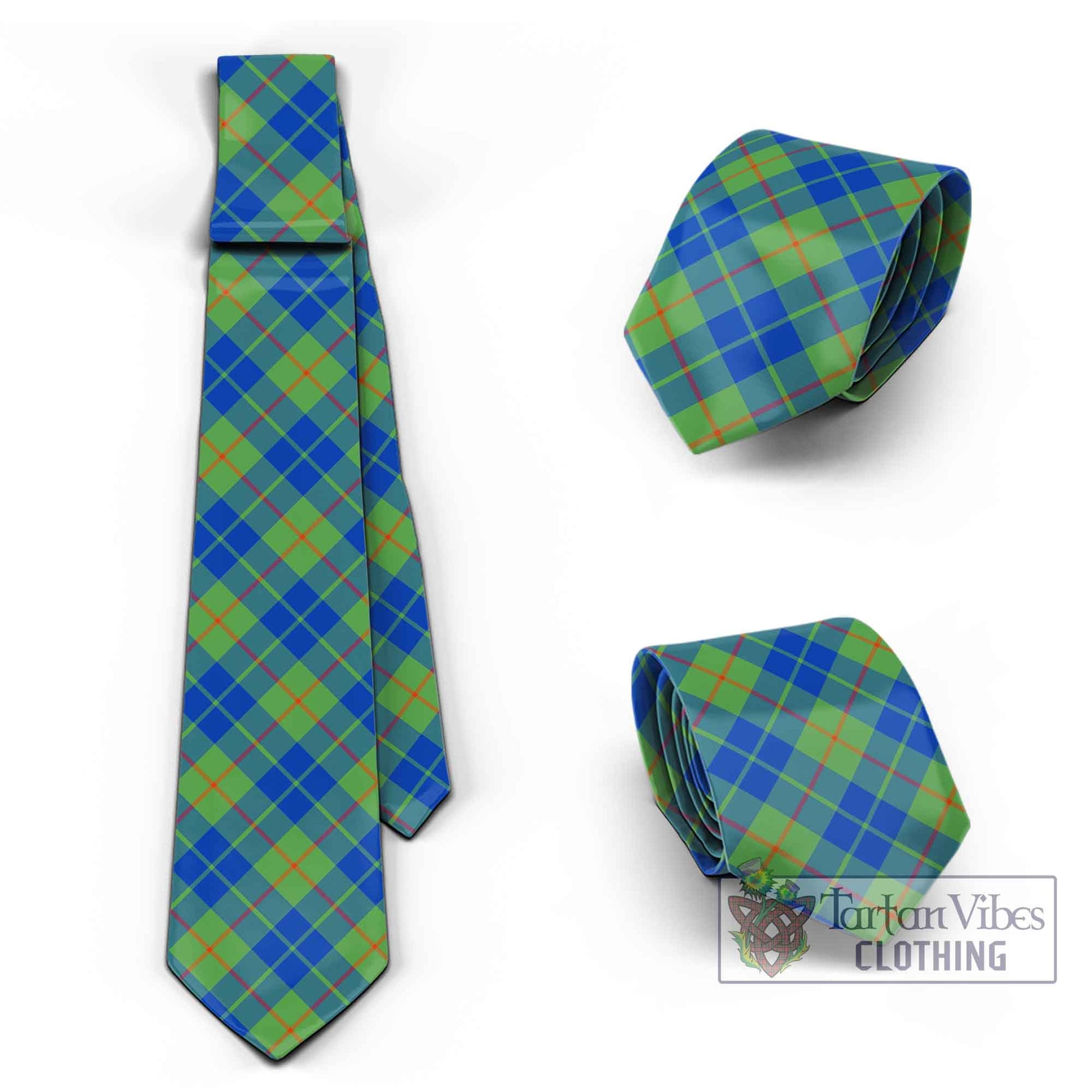 Tartan Vibes Clothing Barclay Hunting Ancient Tartan Classic Necktie Cross Style